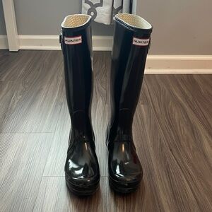 Hunter Glossy Black Rain Boots